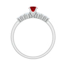 Rosec Jewels-Graduated Style Lab Created Ruby and Diamond Promise Ring