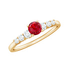 Rosec Jewels-Graduated Style Lab Created Ruby and Diamond Promise Ring