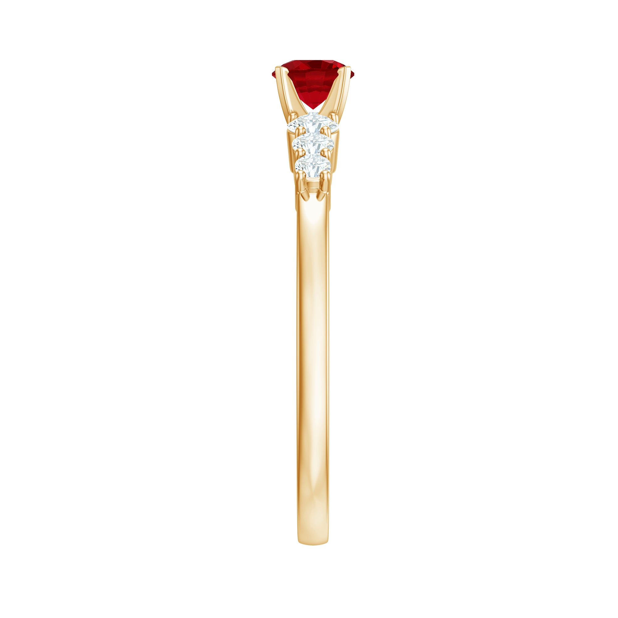 Rosec Jewels-Graduated Style Lab Created Ruby and Diamond Promise Ring