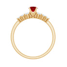 Rosec Jewels-Graduated Style Lab Created Ruby and Diamond Promise Ring