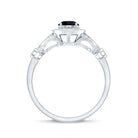 Vintage Inspired Black Onyx and Diamond Engagement Ring AAA - Rosec Jewels