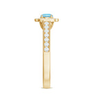Vintage Looking Aquamarine and Diamond Halo Engagement Ring for Women AAA - Rosec Jewels