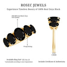 Rosec Jewels-Oval Shaped Black Onyx 5 Stone Anniversary Ring
