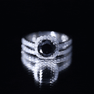 Certified 2 Carat Lab Grown Black Diamond Halo Engagement Ring with Wedding Band AAAA ( Synthetic ) - Rosec Jewels
