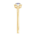 Real Tanzanite Promise Ring with Diamond AAA - Rosec Jewels