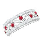 Rosec Jewels-Lab Created Ruby and Diamond Designer Anniversary Band