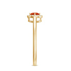 Rosec Jewels-Natural Fire Opal Promise Ring with Diamond Halo