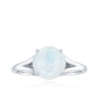 1 CT Natural Moonstone Solitaire Ring with Surprise Diamond AAA - Rosec Jewels