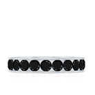 Round Cut Black Onyx Eternity Band in Channel Setting AAA - Rosec Jewels