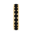 Round Cut Black Onyx Eternity Band in Channel Setting AAA - Rosec Jewels