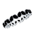Rosec Jewels-Genuine Pear Shaped Black Onyx Stackable Wedding Band