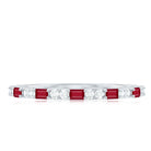 Genuine Baguette Ruby Diamond Eternity Ring for Women AAA - Rosec Jewels