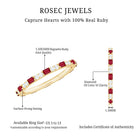Genuine Baguette Ruby Diamond Eternity Ring for Women AAA - Rosec Jewels