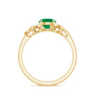 Natural 0.4 Carat Emerald Engagement Ring with Diamond AAA - Rosec Jewels
