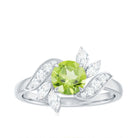 Nature Inspired 2 Carat Peridot Engagement Ring with Diamond AAA - Rosec Jewels