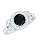 Rosec Jewels-Vintage Looking 1.3 Carat Lab Grown Black Diamond Engagement Ring with White Diamond