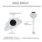 Rosec Jewels-Vintage Looking 1.3 Carat Lab Grown Black Diamond Engagement Ring with White Diamond