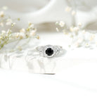 Rosec Jewels-Vintage Looking 1.3 Carat Lab Grown Black Diamond Engagement Ring with White Diamond