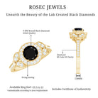 Rosec Jewels-Vintage Looking 1.3 Carat Lab Grown Black Diamond Engagement Ring with White Diamond