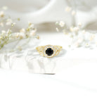 Rosec Jewels-Vintage Looking 1.3 Carat Lab Grown Black Diamond Engagement Ring with White Diamond