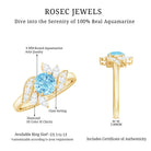 Rosec Jewels-Genuine 0.8 Carat Aquamarine and Diamond Flower Engagement Ring