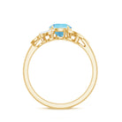 Rosec Jewels-Genuine 0.8 Carat Aquamarine and Diamond Flower Engagement Ring