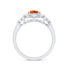 Vintage Inspired Fire Opal Engagement Ring with Diamonds AAA - Rosec Jewels