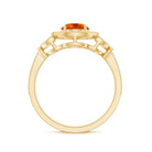 Vintage Inspired Fire Opal Engagement Ring with Diamonds AAA - Rosec Jewels