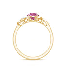1.2 Carat Pink Tourmaline Flower Engagement Ring with Diamond AAA - Rosec Jewels