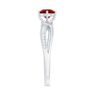 Rosec Jewels-Solitaire Lab Created Ruby Infinity Engagement Ring with Diamonds