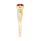 Rosec Jewels-Solitaire Lab Created Ruby Infinity Engagement Ring with Diamonds