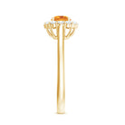 Natural Citrine Promise Ring with Diamond Halo AAA - Rosec Jewels