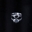 1 Carat Lab Grown Black and White Diamond Princess Cut Engagement Ring AAAA ( Synthetic ) - Rosec Jewels