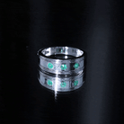 Emerald Minimal Band Ring in Gypsy Setting AAA - Rosec Jewels