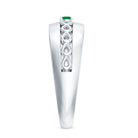 Certified Emerald Vintage Inspired Designer Band Ring AAA - Rosec Jewels