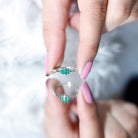 Baguette Cut Natural Emerald Three Stone Ring AAA - Rosec Jewels