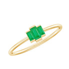 Baguette Cut Natural Emerald Three Stone Ring AAA - Rosec Jewels