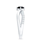 5mm Round Black Onyx Solitaire Infinity Ring with Diamond AAA - Rosec Jewels