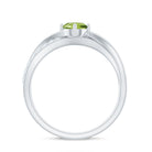 Natural 0.5 Carat Peridot Infinity Promise Ring with Diamond AAA - Rosec Jewels