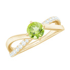 Natural 0.5 Carat Peridot Infinity Promise Ring with Diamond AAA - Rosec Jewels
