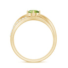 Natural 0.5 Carat Peridot Infinity Promise Ring with Diamond AAA - Rosec Jewels