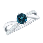 Rosec Jewels-Certified London Blue Topaz Proposal Ring With Diamond