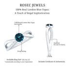 Rosec Jewels-Certified London Blue Topaz Proposal Ring With Diamond