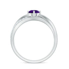 Real Amethyst Diamond Infinity Engagement Ring for Women AAA - Rosec Jewels