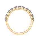 Trellis Set Round Tanzanite Half Eternity Band Ring AAA - Rosec Jewels