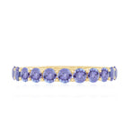Trellis Set Round Tanzanite Half Eternity Band Ring AAA - Rosec Jewels