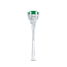Rosec Jewels-Natural Emerald and Diamond Leaf Promise Ring
