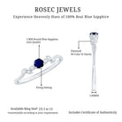 Rosec Jewels-Real Blue Sapphire and Diamond Leaf Inspired Promise Ring