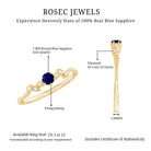 Rosec Jewels-Real Blue Sapphire and Diamond Leaf Inspired Promise Ring