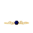 Rosec Jewels-Real Blue Sapphire and Diamond Leaf Inspired Promise Ring